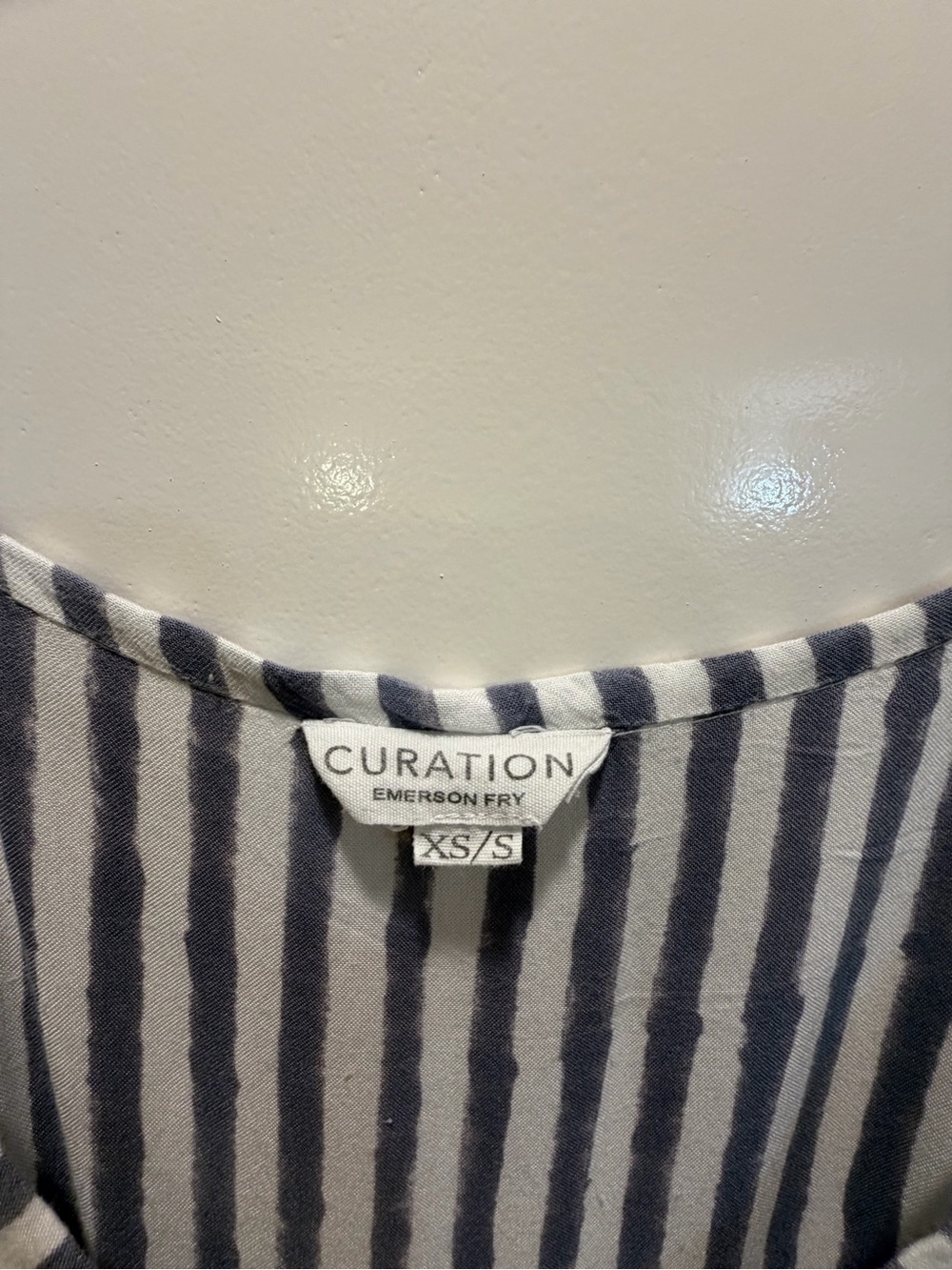 Emerson Fry Grey and White Striped Maxi Dress, XS/S - Picture 5 of 5